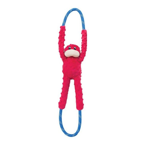 Zippy Paws Ropetugz Monkey Plush Dog Toy Red 71 x 12 x 7cm