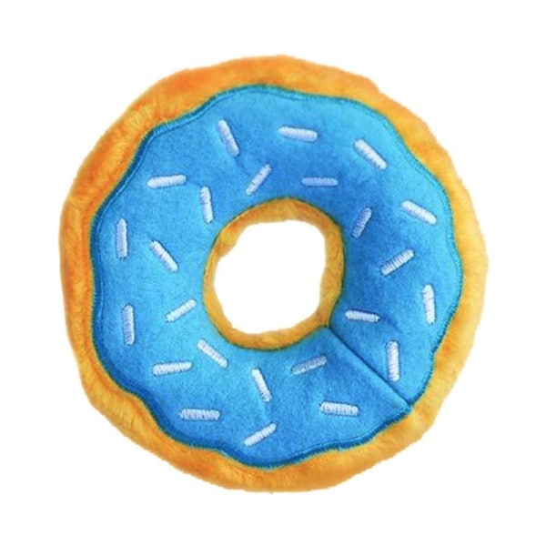 Zippy Paws Donutz Blueberry Plush Dog Squeaker Toy Mini 12.5 x 4cm
