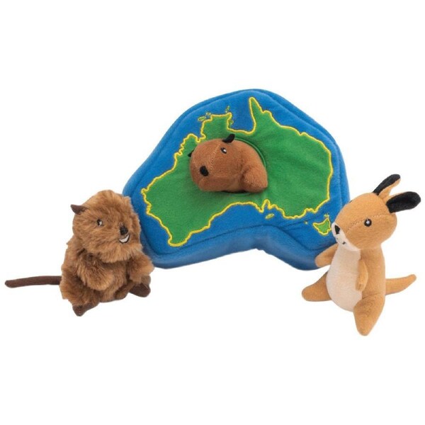 Zippy Paws Zippy Burrow Animals in Australia Interactive Pet Dog Squeaker Toy