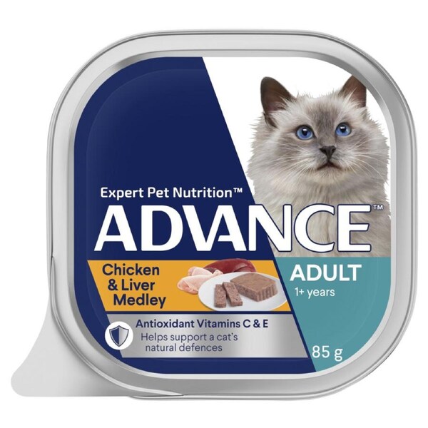 Advance Adult 1+ Wet Cat Food Chicken & Liver Medley 7 x 85g