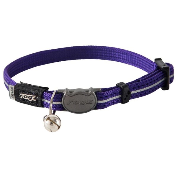 Rogz Alleycat Adjustable Safeloc Cat Collar Purple 8mm