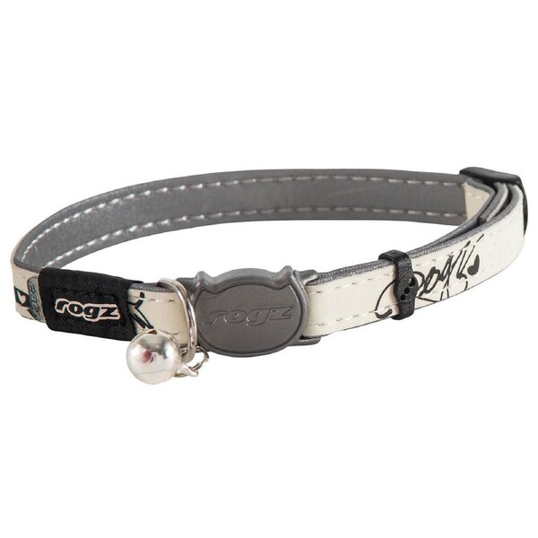 Rogz Glowcat Safeloc Polyester Cat Collar Black Cat 11mm