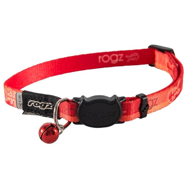 Rogz Kiddycat Safeloc Polyester Cat Collar Tango Fishbone 11mm