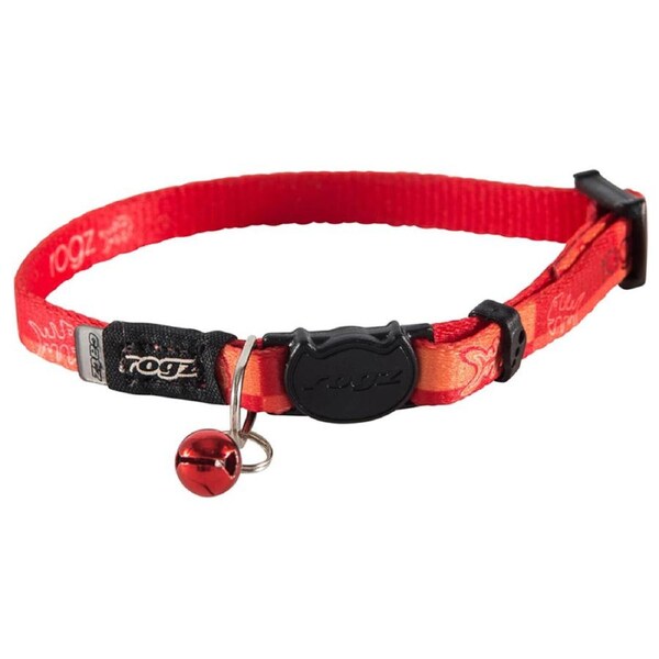 Rogz Kiddycat Safeloc Polyester Cat Collar Tango Fishbone 8mm