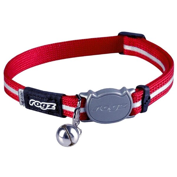 Rogz Alleycat Adjustable Safeloc Cat Collar Red 11mm