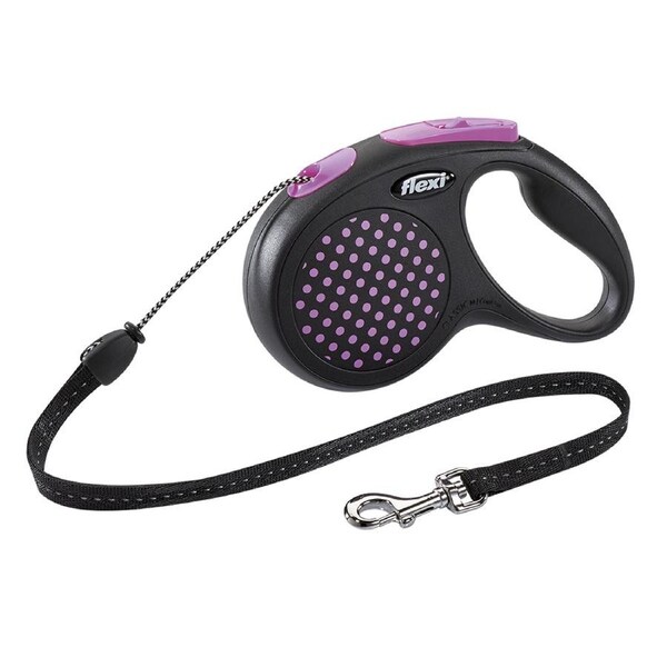Flexi Dots Retractable Cord Dog Lead Pink Medium 5m