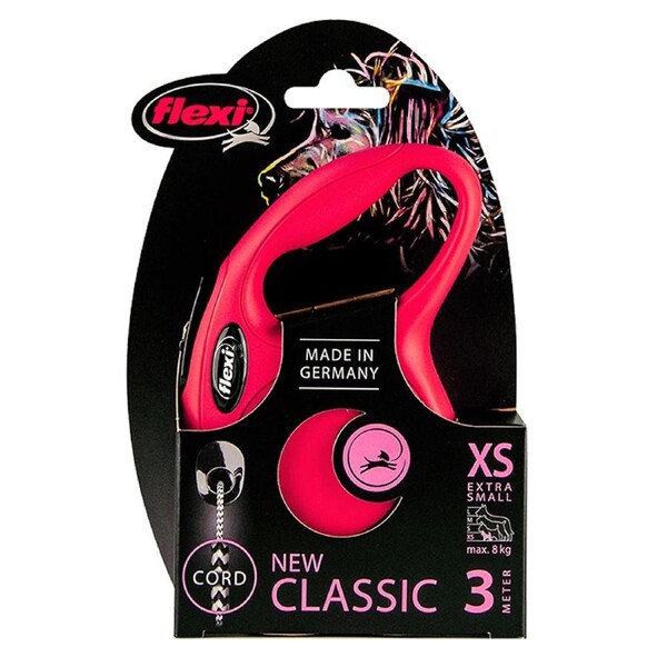 Flexi Classic Retractable Cord Dog Lead Red XS 3m