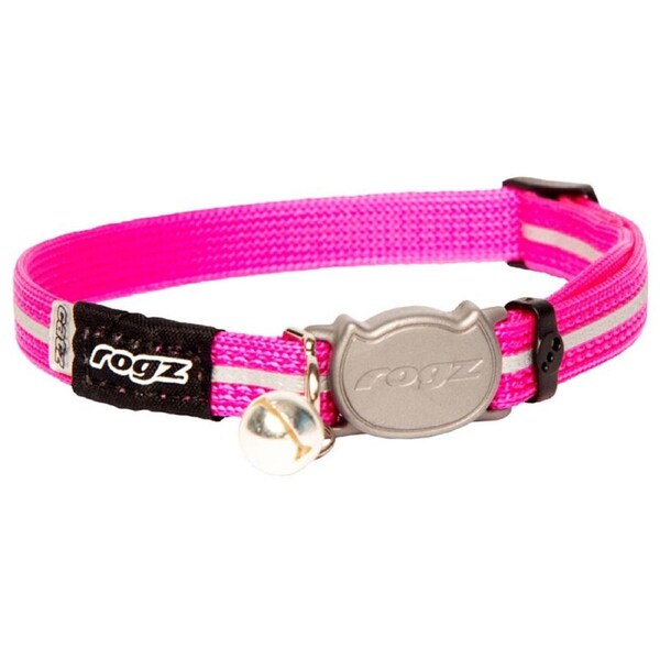 Rogz Alleycat Adjustable Safeloc Cat Collar Pink 8mm