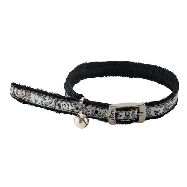 Rogz Sparklecat Pin Buckle Reflective Cat Collar Black XS 8mm
