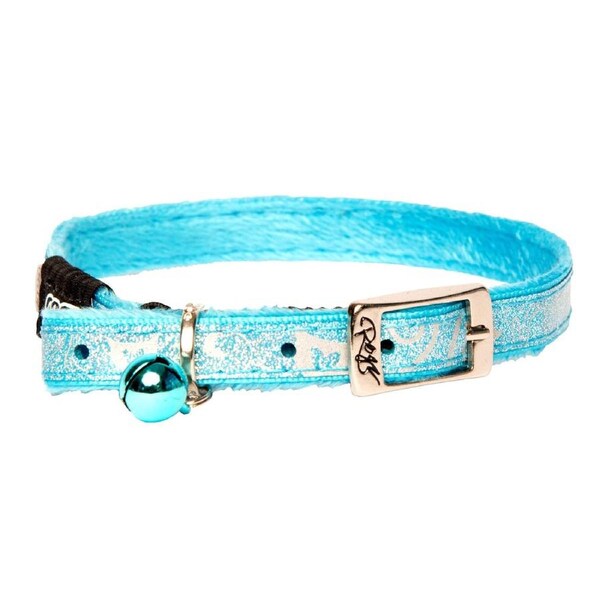 Rogz Sparklecat Pin Buckle Reflective Cat Collar Turquoise Small 11mm