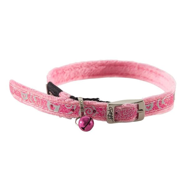 Rogz Sparklecat Pin Buckle Reflective Cat Collar Pink Small 11mm