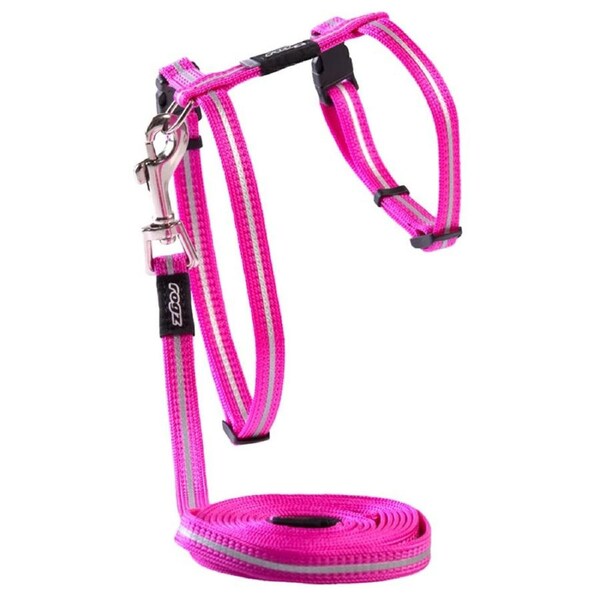 Rogz Alleycat Adjustable Cat Harness & Lead Set Pink 11mm