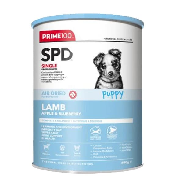 Prime 100 SPD Puppy Air Dried Dry Dog Food Lamb Apple & Blueberry 600g