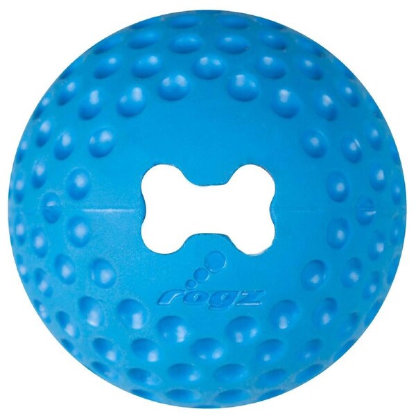 Rogz Gumz Ball Treat Dispensing Interactive Dog Toy Blue Medium