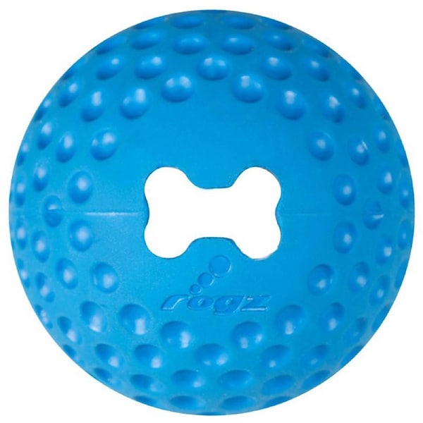 Rogz Gumz Ball Treat Dispensing Interactive Dog Toy Blue Large