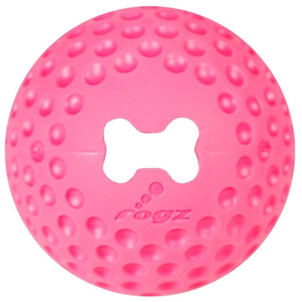 Rogz Gumz Ball Treat Dispensing Interactive Dog Toy Pink Small