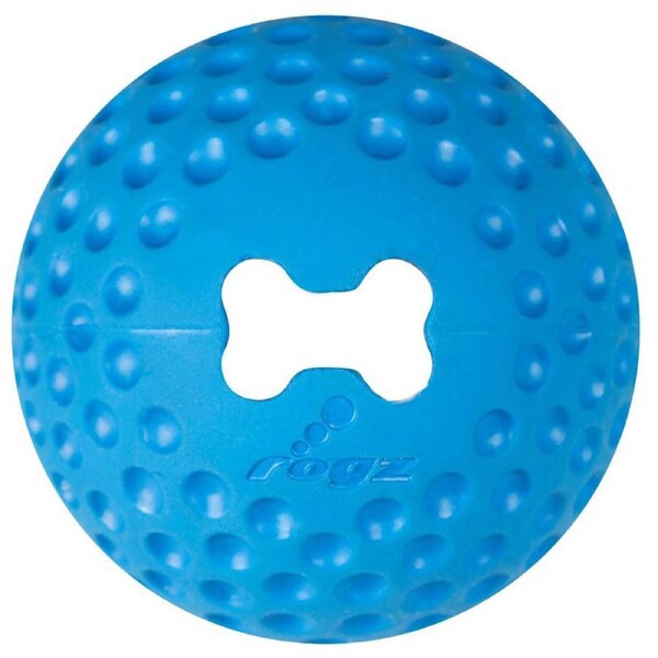 Rogz Gumz Ball Treat Dispensing Interactive Dog Toy Blue Small