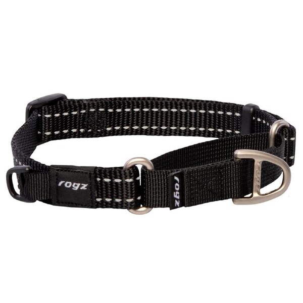 Rogz Control Non-Slip Dog Safety Collar Web Black Medium