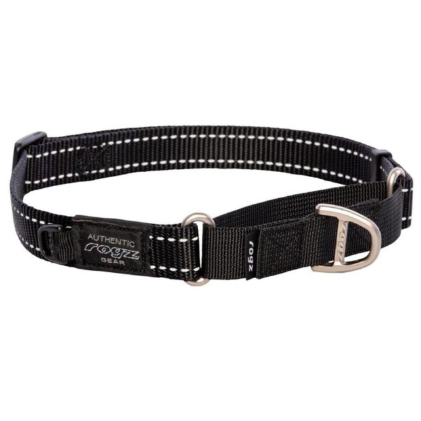 Rogz Control Non-Slip Dog Safety Collar Web Black Large