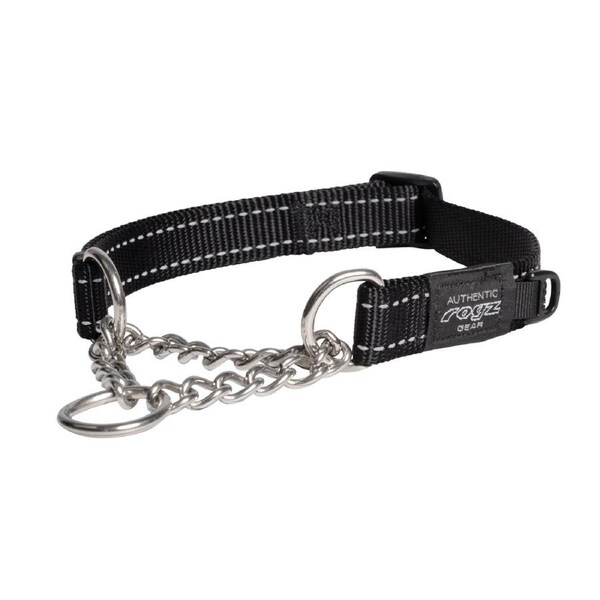 Rogz Control Obedience Non-Slip Dog Collar Black Large
