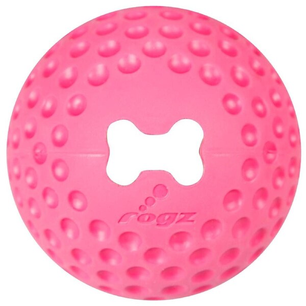 Rogz Gumz Ball Treat Dispensing Interactive Dog Toy Pink Medium