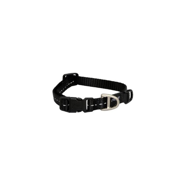 Rogz Classic Lockable Reflective Dog Collar Black Small