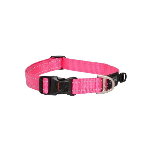 Rogz Classic Lockable Reflective Dog Collar Pink XXL