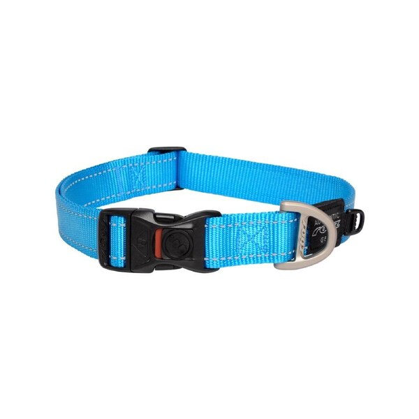 Rogz Classic Lockable Reflective Dog Collar Turquoise XL