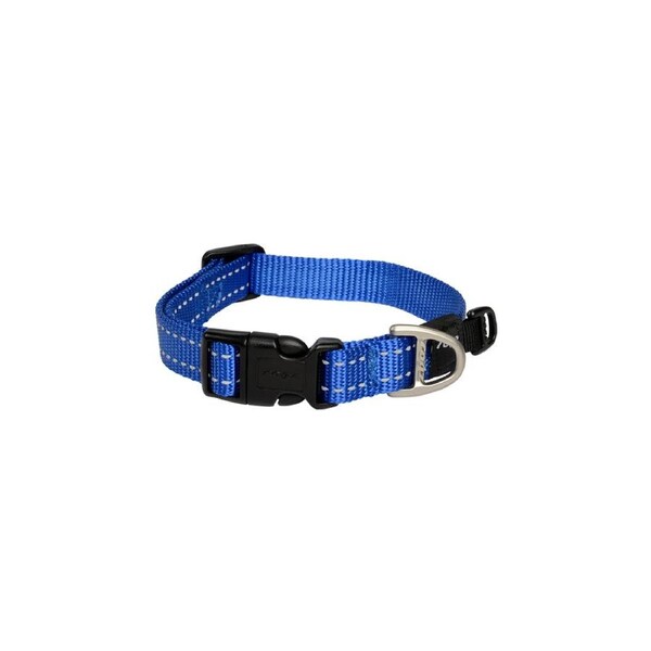 Rogz Classic Lockable Reflective Dog Collar Blue Medium