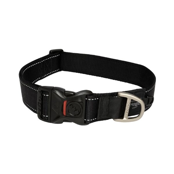 Rogz Classic Lockable Reflective Dog Collar Black XXL