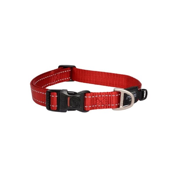 Rogz Classic Lockable Reflective Dog Collar Red Large