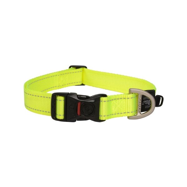 Rogz Classic Lockable Reflective Dog Collar Dayglo XL