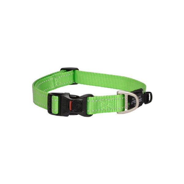 Rogz Classic Lockable Reflective Dog Collar Lime Large