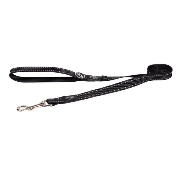 Rogz Classic Reflective Dog Safety Lead Black Large