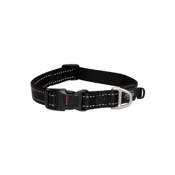 Rogz Classic Lockable Reflective Dog Collar Black Large