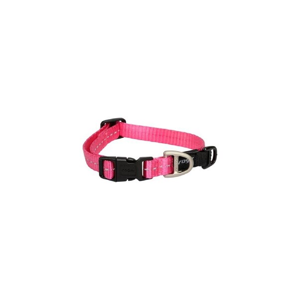 Rogz Classic Lockable Reflective Dog Collar Pink Small