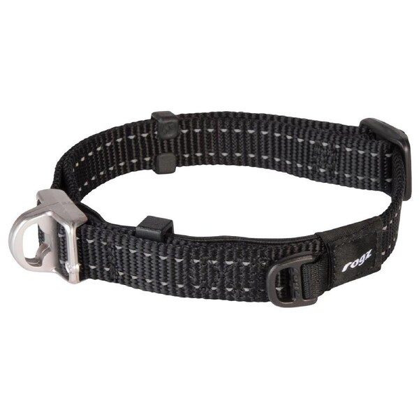 Rogz Safety Magnetic Buckle Adjustable Dog Collar Black Medium