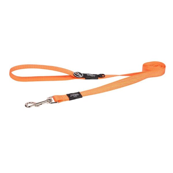 Rogz Classic Reflective Dog Safety Lead Orange Large