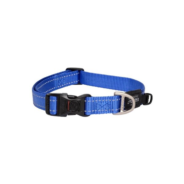 Rogz Classic Lockable Reflective Dog Collar Blue Large