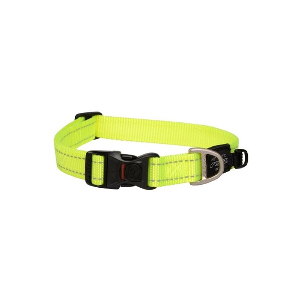 Rogz Classic Lockable Reflective Dog Collar Dayglo Large