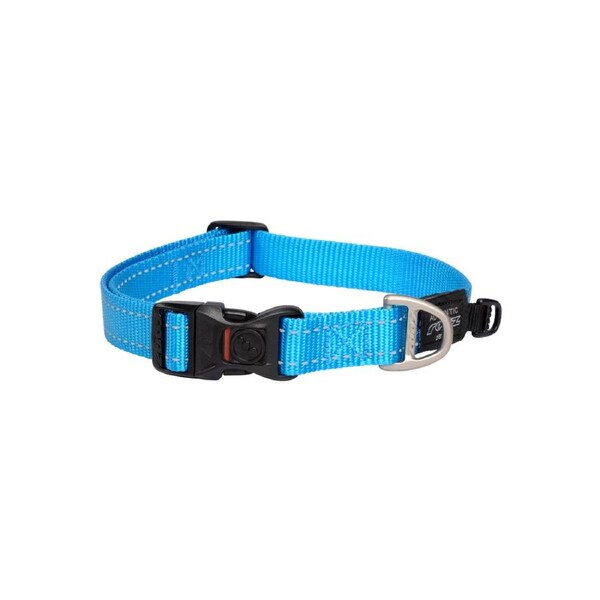 Rogz Classic Lockable Reflective Dog Collar Turquoise Large