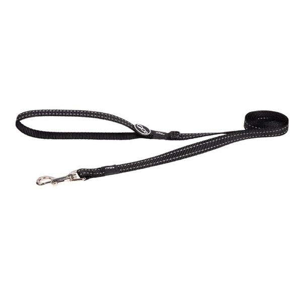 Rogz Classic Reflective Dog Safety Lead Black Medium