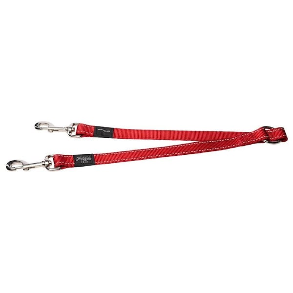 Rogz Double Splitter Reflective Nylon Dog Lead Red XL