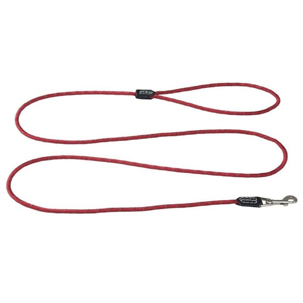 Rogz Classic Rope Genuine Leather Cuffs Dog Lead Red Small