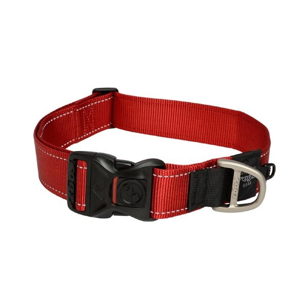 Rogz Classic Lockable Reflective Dog Collar Red XXL