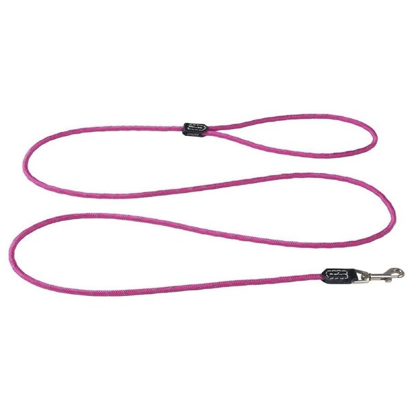 Rogz Classic Rope Genuine Leather Cuffs Dog Lead Pink Small