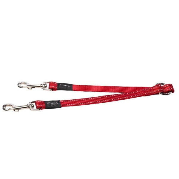 Rogz Double Splitter Reflective Nylon Dog Lead Red Large