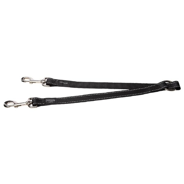 Rogz Double Splitter Reflective Nylon Dog Lead Black XL