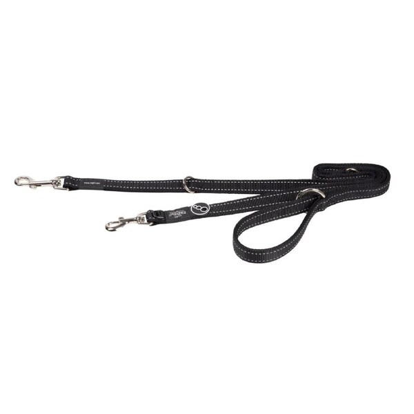 Rogz Multi-Lead Stop-Pull Reflective Dog Lead Black Large