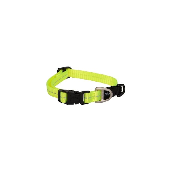 Rogz Classic Lockable Reflective Dog Collar Dayglo Small